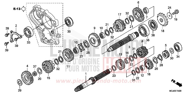 BOITE DE VITESSES de CBF1000F ABS PEARL SIENA RED (R320) 2012